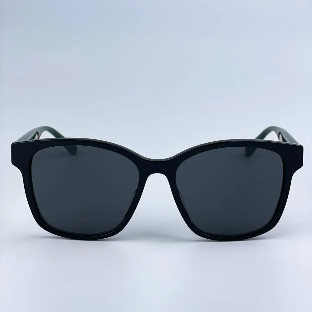 NEW Gucci GG0417SK 001 Black Multicolour Grey Oval Unisex Sunglasses